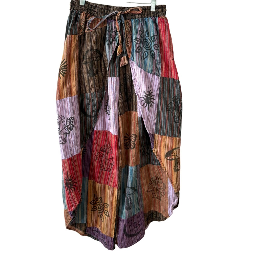 Patchwork Cotton Harem Pants Hippie Festival Boho 60s